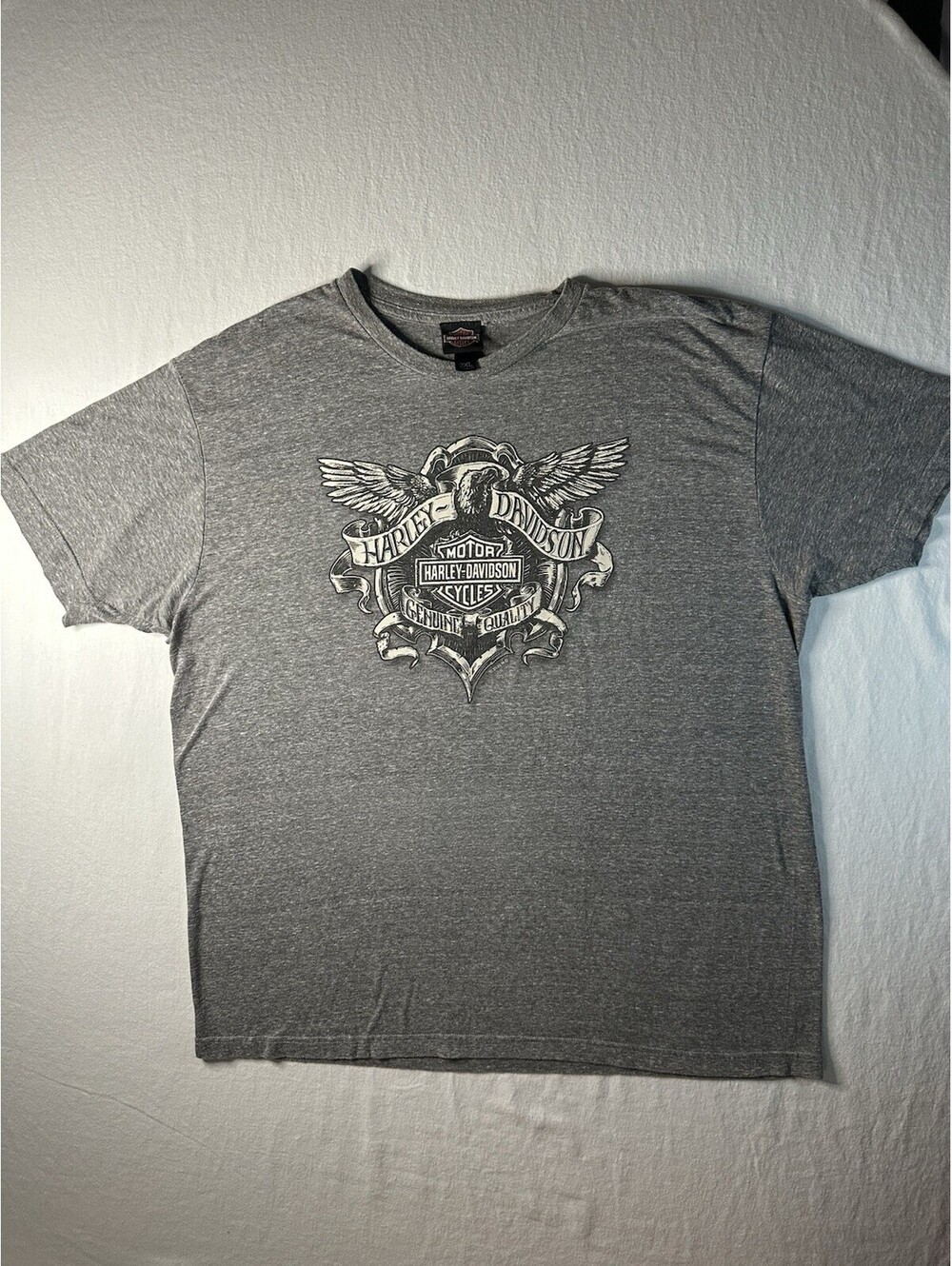 Harley Davidson Grey XL Clinton Iowa Eagle And Brand Logo